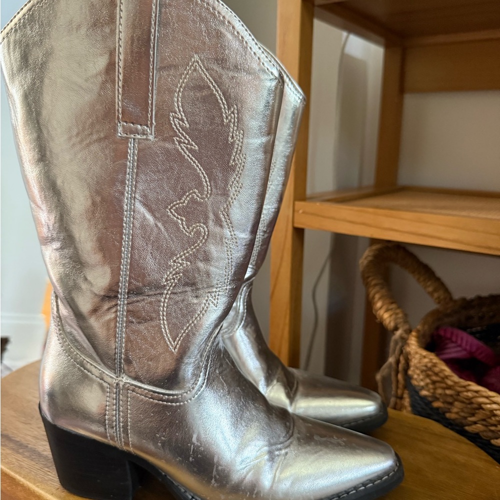Silver Cowboy Boots